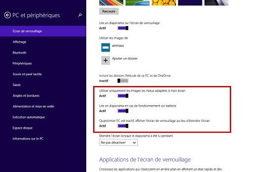 Windows 8.1 – Afficher un diaporama sur l&rsquo;écran de verrouillage