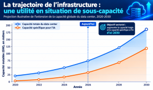 Projection de l'expansion de la capacité mondiale des data centers, 2020-2030