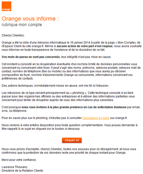 Des pirates accèdent aux données de 800 000 clients Orange