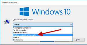 Activer la mise en veille prolongée dans Windows 10